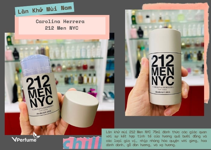 Mùi hương của lăn khử mùi Carolina Herrera 212 Men NYC