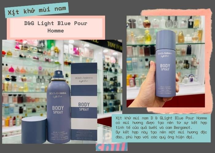 Mùi hương xịt khử mùi D&G Light Blue Pour Homme